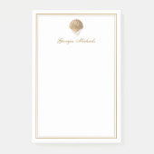 Elegante Gouden Zeeschelp & Parels Aangepaste Naam Post-it® Notes (Voorkant)