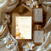 Elegante gouden zeeschelp RSVP bruiloft Kaart