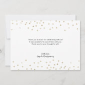 Elegante gouden zilveren Confetti Bedankkaart (Achterkant)