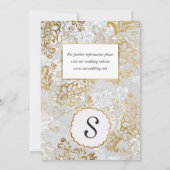 Elegante gouden zilveren en grijze bloemenbruiloft kaart (Achterkant)