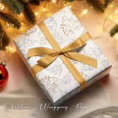 Elegante gouden zilveren kerstboom cadeaupapier