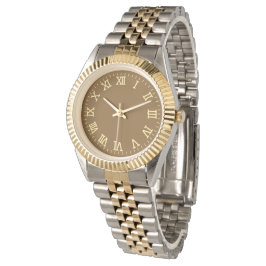 Elegante gouden & zilveren Romeinse cijfers Horloge