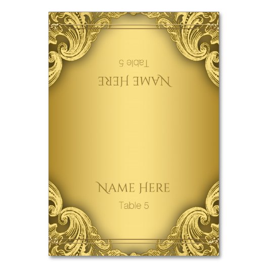 Elegante gouden zitplaatsen Kaarten (Voorkant)