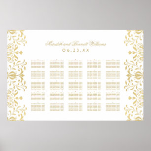 Elegante gouden zitting voor een vintage glamour b poster