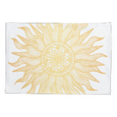 Elegante gouden zon mandala kunst kussensloop (Achterkant-Links)
