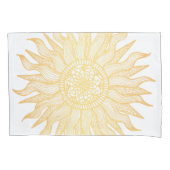 Elegante gouden zon mandala kunst kussensloop (Voorkant-Links)