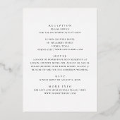 Elegante gouden / zwart-wit typografie bruiloft folie uitnodiging (Achterkant)