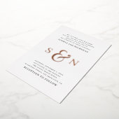 Elegante gouden / zwart-wit typografie bruiloft folie uitnodiging (Gedraaid)