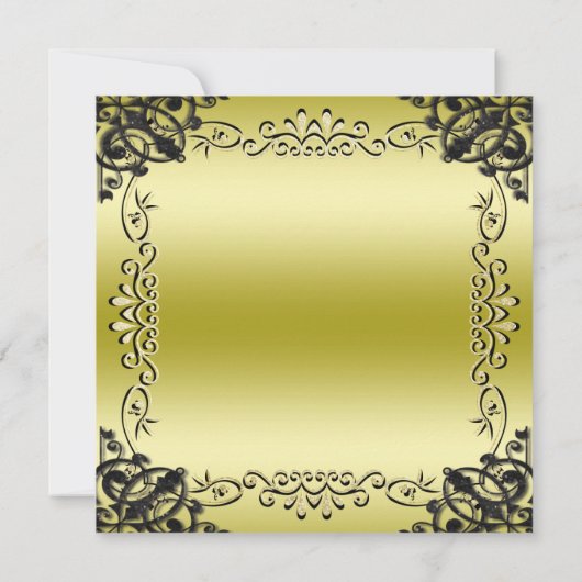 Elegante Gouden & Zwarte 50e Huwelijksverjaardag D Kaart (Achterkant)