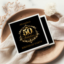 Elegante Gouden Zwarte 50ste Verjaardagsviering