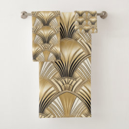 Elegante gouden zwarte art deco bad handdoek