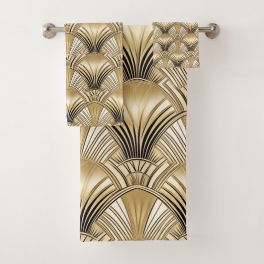 Elegante gouden zwarte art deco bad handdoek (Insitu)