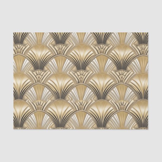 Elegante gouden zwarte art deco tissuepapier (Voorkant)