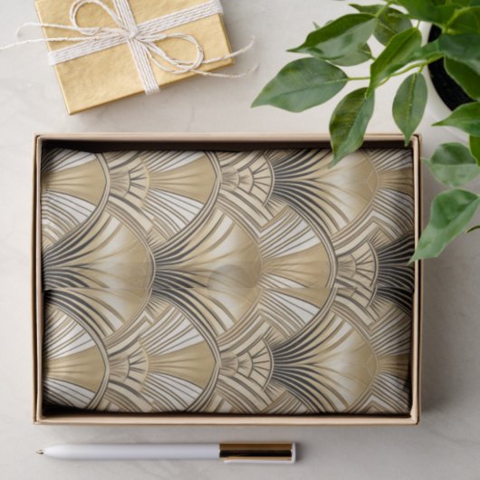 Elegante gouden zwarte art deco tissuepapier (Geschenk)