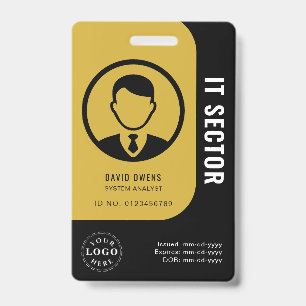 Elegante gouden zwarte badge voor IT-professionals