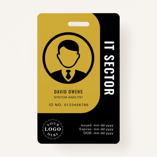 Elegante gouden zwarte badge voor IT-professionals (Voorkant)