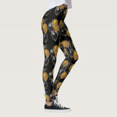 Elegante gouden zwarte ballonnen Confetti Leggings (Rechts)