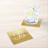 Elegante gouden zwarte huwelijkscadeau gunsten - M Kartonnen Onderzetters (Insitu)