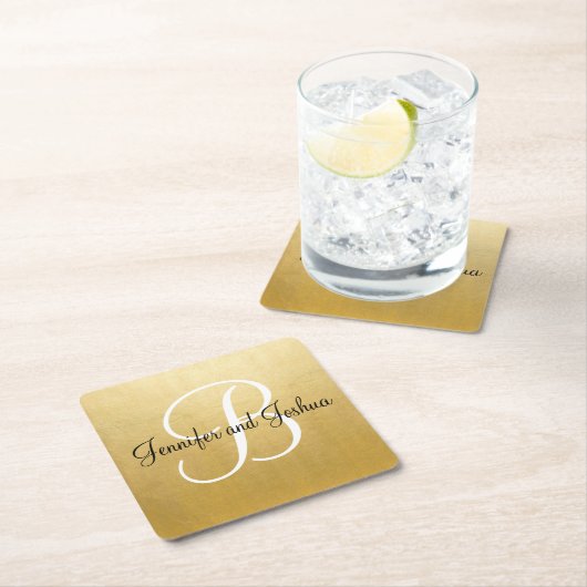 Elegante gouden zwarte huwelijkscadeau gunsten - M Kartonnen Onderzetters (Insitu)