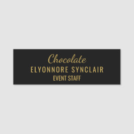 Elegante Gouden Zwarte Minimalistische Chocolade E Naamplaatje