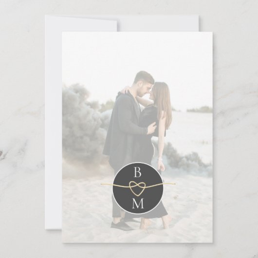 Elegante gouden zwarte minimalistische huwelijksui kaart (Achterkant)