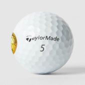 Elegante gouden zwarte monogram gepersonaliseerde golfballen (Logo)