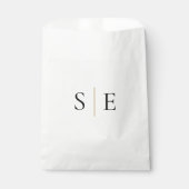 Elegante gouden zwarte monogram minimalistisch bedankzakje (Voorkant)