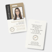 Elegante Gouden Zwarte Notaris ID Badge (Voor- en achterkant)