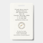 Elegante Gouden Zwarte Notaris ID Badge (Achterkant)