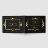 Elegante Gouden Zwarte Roaring 20's Art Deco Bruil Gastenboek (Volledig)