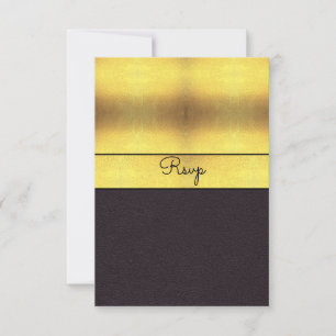 Elegante gouden & zwarte RSVP Kaartje