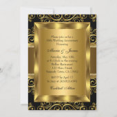 Elegante Gouden & Zwarte Spiraal Foto 50 Jubileum Kaart (Achterkant)