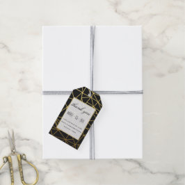 Elegante Gouden & Zwarte Trouw Trouw Bedankt Cadeaulabel