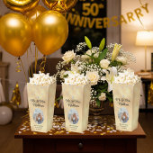 Elegante goudfolie & 50e Jubileum popcorn Bedankdoosjes