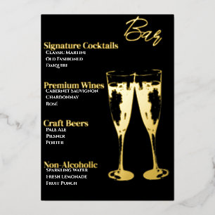 Elegante goudfolie cocktailparty menu