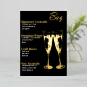 Elegante goudfolie cocktailparty menu (Staand Voorkant)