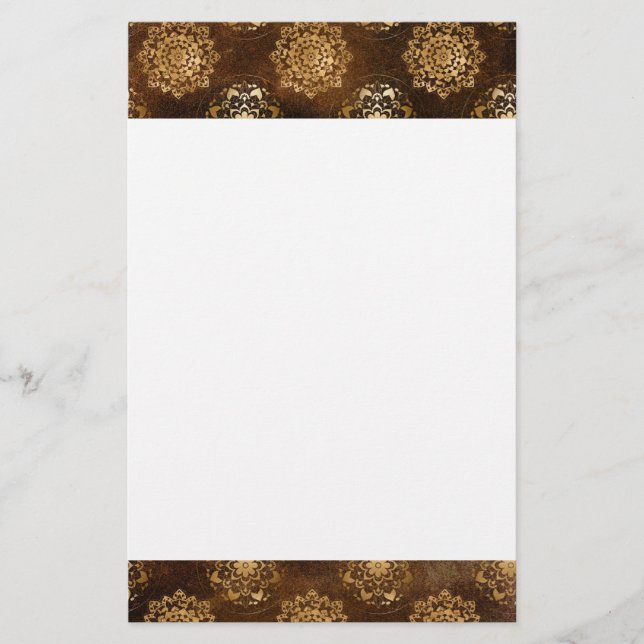 Elegante goudfolie en zwarte Indiase mandala (Voorkant)