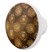 Elegante goudfolie en zwarte Indiase mandala Keramische Knop (Rechts)