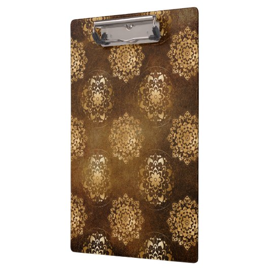 Elegante goudfolie en zwarte Indiase mandala Klembord (Links)