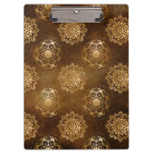 Elegante goudfolie en zwarte Indiase mandala Klembord (Voorkant)