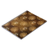 Elegante goudfolie en zwarte Indiase mandala Notitieboek (Linkerzijde)