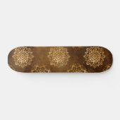 Elegante goudfolie en zwarte Indiase mandala Persoonlijk Skateboard (Horizontaal)