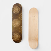 Elegante goudfolie en zwarte Indiase mandala Persoonlijk Skateboard (Voorkant)