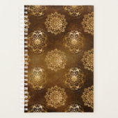 Elegante goudfolie en zwarte Indiase mandala Planner (Voorkant)