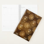 Elegante goudfolie en zwarte Indiase mandala Planner<br><div class="desc">Spirituele Elegante Goudfolie en Zwarte Bloemen Indische Mandala Patroon.</div>