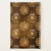 Elegante goudfolie en zwarte Indiase mandala Planner (Achterkant)