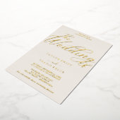 Elegante goudfolie | Ivoor Lijst bruiloft Folie Uitnodiging (Gedraaid)