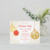 Elegante goudfolie moderne feestelijke zakelijke v folie uitnodiging briefkaart (Staand Voorkant)