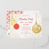 Elegante goudfolie moderne feestelijke zakelijke v folie uitnodiging briefkaart (Voorkant / Achterkant)