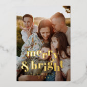 Elegante goudfolie Moderne foto vakantie Kaart (Voorkant)